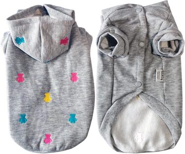 Флісовий теплий костюм-піжама для собак - флісовий худі для маленьких та середніх собак, Французький бульдог, Даксель, Чихуахуа, сірий колір