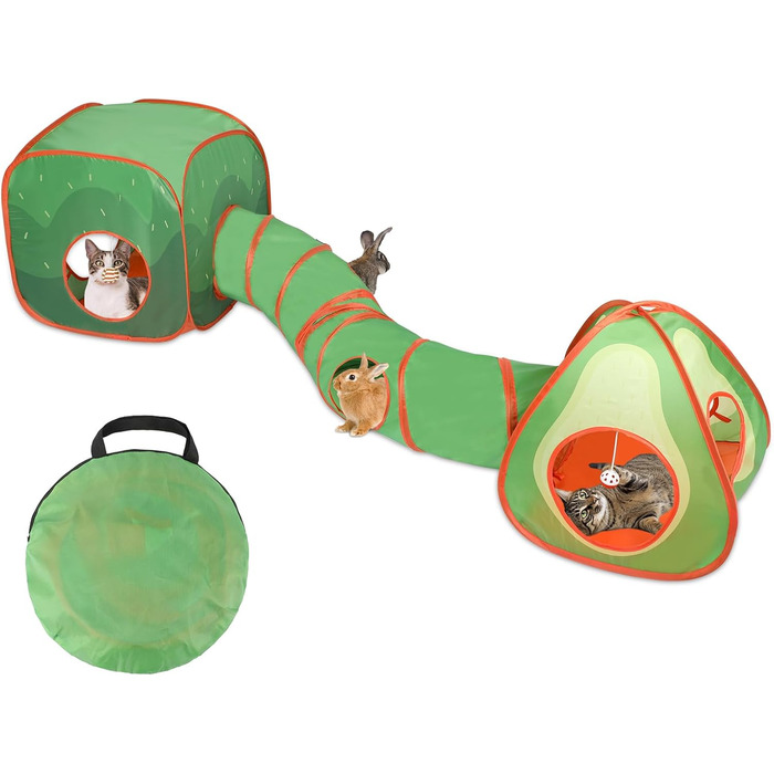 Тунель для котів RANYPET 3 в 1: інтерактивна іграшка, намет-тунель, з пакетом для зберігання. Підходить для котів, кошенят, кроликів та інших дрібних тварин.