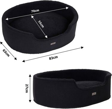 Кругле ліжко для собак та котів Lionto з водовідштовхувальним покриттям, 83x63 см