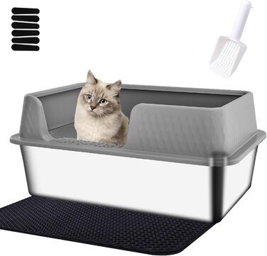 Туалетний лоток для котів Katzentoilette 6040 сірого кольору (M)