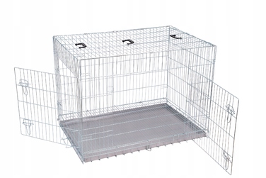 Вольєр-клітка для собак з гігієнічним дном, оцинкована, міцна, 91x57x65 см