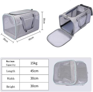 Транспортна сумка для кота та собаки GUOCU, 45x30x30 см, рожева
