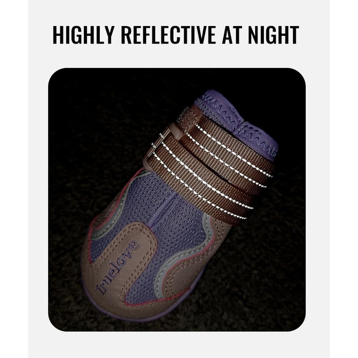 Чоботи для собак Truelove, водонепроникні, з світловідбиваючими ремінцями, зелені (4 шт., 4 розміри), рожеві