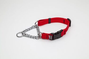 Собачий нашийник-ланцюжок Martingale з швидким застібанням, середній, червоний