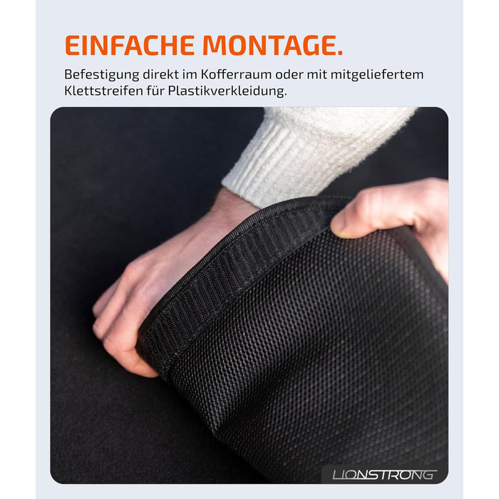 Захист вантажного відсіку LIONSTRONG® – універсальний килимок для багажника авто [з м'якою підкладкою та водонепроникним покриттям] – захист від бруду, подряпин та вологи (100x100 см)