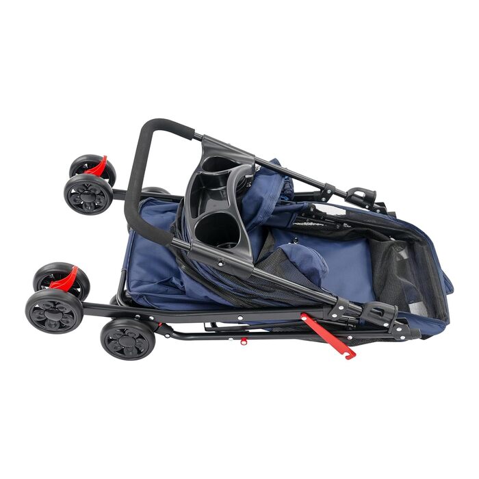 Складаний візок для собак, вантажопідйомність 18 кг, бугі для маленьких собак, візок для котів (Морська синя)