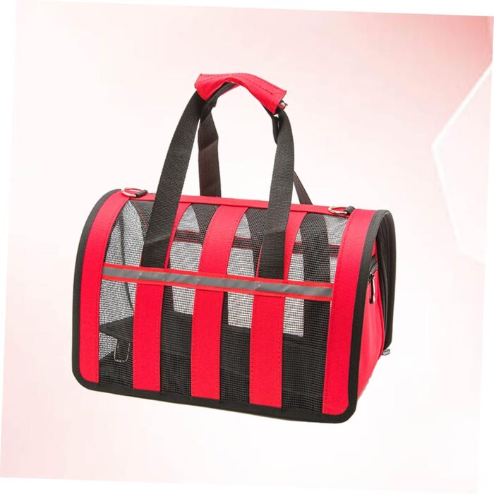 Прозора регульована переноска для домашніх тварин Toddmomy з сітчастою конструкцією, дихаюча та міцна. Маленька переноска для собак на винос з регульованим плечовим ременем. Практична переноска для транспортування.