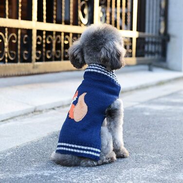 Пуловер для собак на Новий Рік, костюм для домашніх тварин, теплий зимовий пуловер, в'язана одяг для собак, котів та цуценят, XL, Marinefuchs (Морський лис)