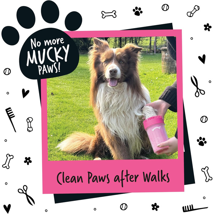 Очисник лап для собак BUGALUGS - портативний душ для лап для собак та котів (Великий, чорний)