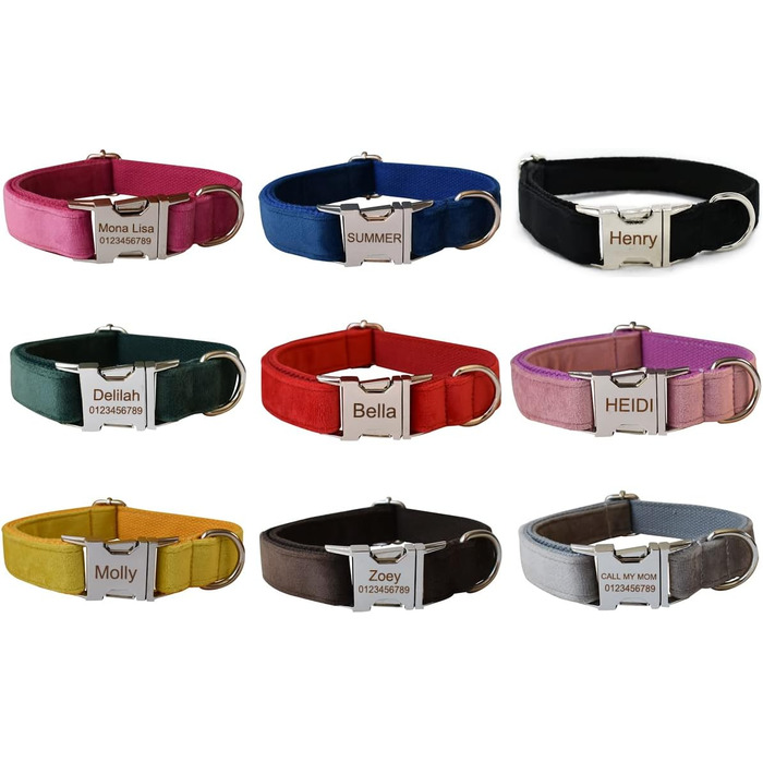 Іменний нашийник для собак з металевою застібкою, індивідуальні адресники для тварин з гравіюванням імені, номера телефону та адреси (Стиль B)