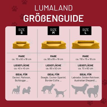 Ортопедичне собаче ліжко Lumaland для відпочинку вдома та на вулиці | 70x60 см | Жовтий | Водонепроникне, з неслизьким дном
