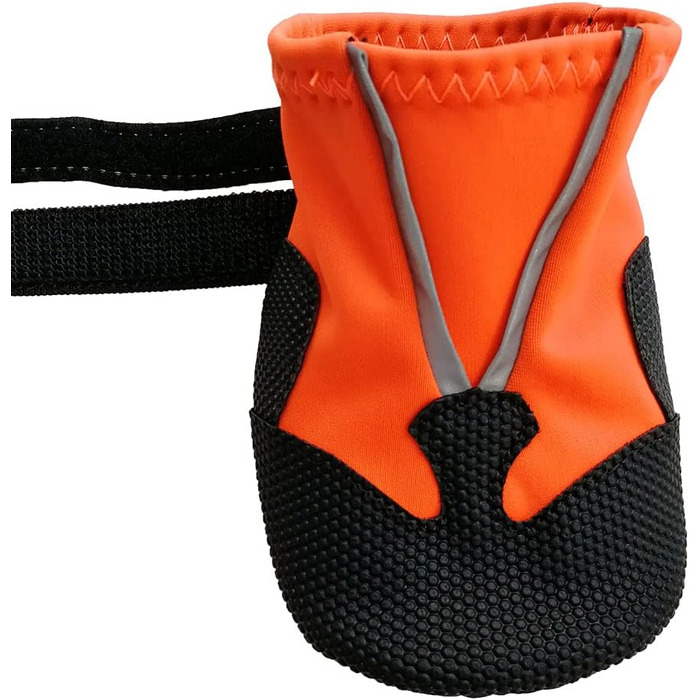 Водонепроникні чоботи для собак Leeko, 4 шт. - антиковзаючі, захист лап, з відбиваючим ремінцем, на липучці, для маленьких собак, помаранчеві (S)
