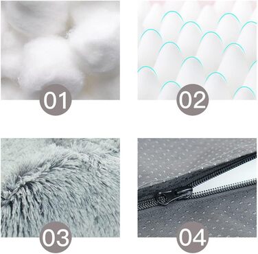 MISSMAO Ортопедичне ліжко для собак, лежанка для собак - Знімний чохол - М'яке собаче ліжко, килимок для домашніх тварин, що можна прати, для собак та котів, сірий, XXL (120x80x20 см)