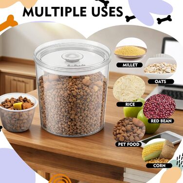 Контейнери для котячого корму LemonRoad 2 шт., 6.34 л/6 л, герметичні, з мірним стаканчиком