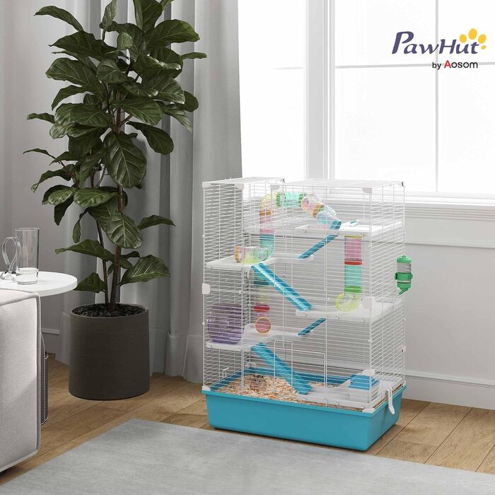 Клітка для хом'яків PawHut 6 поверхів, 58 x 36 x 81 см, блакитна