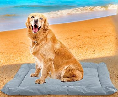 Водонепроникний килимок для собак, ортопедичний лежак для собак, для дому та на вулицю, великі та середні породи (сірий)