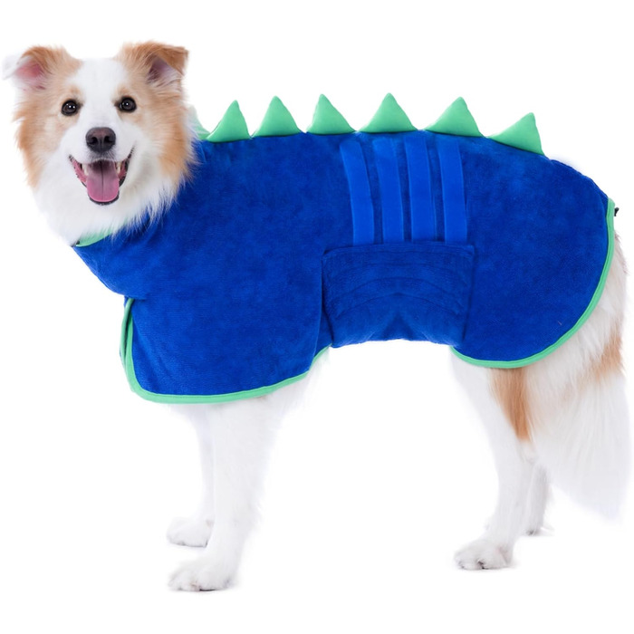 Рушник для собак з мікрофібри, швидковисихаючий, регульований, надпоглинутий, для середніх та великих собак, легко одягається (Сіро-зелений, XXL)