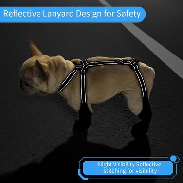 Водонепроникні чоботи для собак, захист подушечок лап для собак малого та великого розміру, регульоване взуття для домашніх тварин для прогулянок, м'які чоботи для домашніх тварин, захист лап (Чорний-UK, Великий)