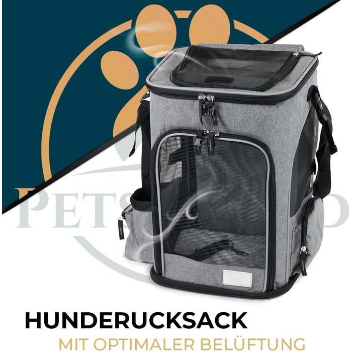 Рюкзак для собак PETSWORLD, складаний | Для тварин до 8,5 кг | Дихаючий, з сіткою | Ергономічна підкладка | Кишені та аксесуари