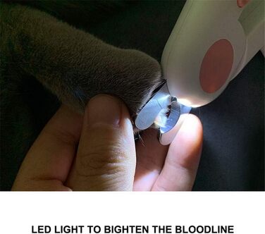 Кігтеріз для собак і котів SGSG з LED-підсвіткою, манікюрний інструмент з пилочкою, безпечний, екологічний матеріал