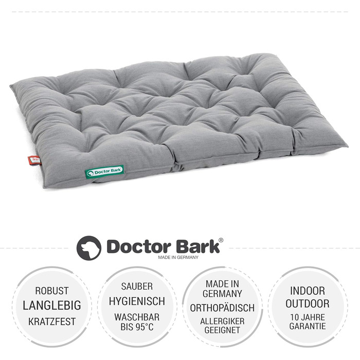 Ортопедична лежанка для собак Doctor Bark Urban - 80x60 см, сірий - виготовлено в Німеччині