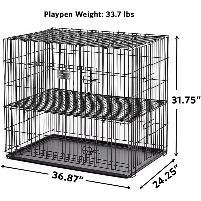 Ігровий вольєр для цуценят з піддоном та сіткою підлоги 24' x 36' x 30' S 1,3 см, сітка підлоги