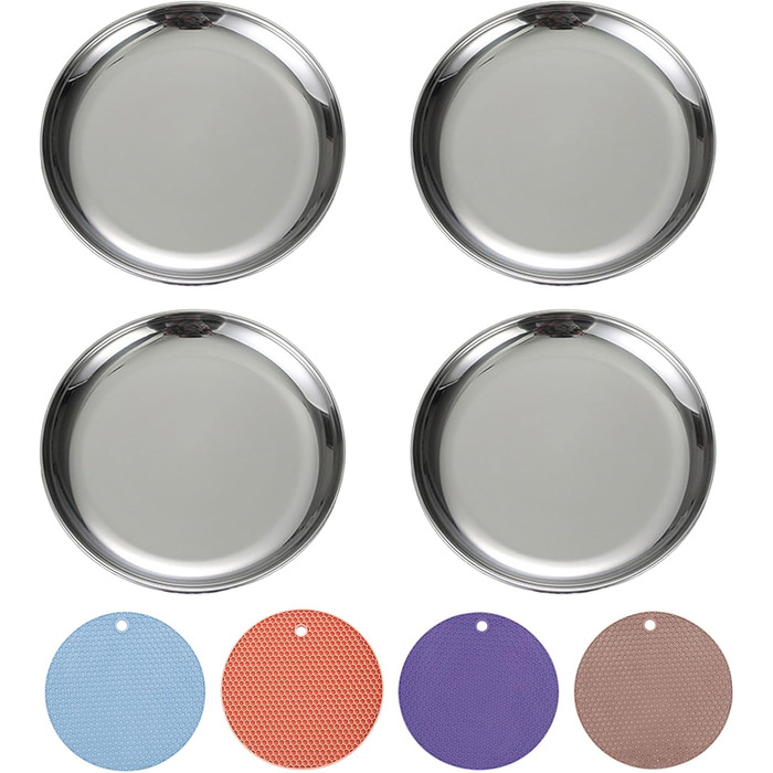 Ніжки для кота з нержавіючої сталі – для полегшення напруги, втоми, годівниця для котів з антиковзними килимками (2 шт., великі) 2 шт. (Однотонні, 6 дюймів)