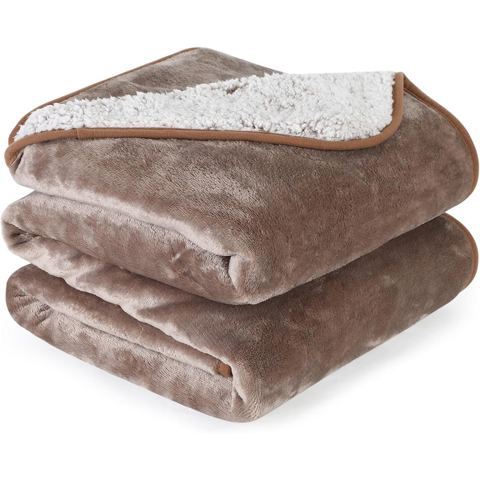 PETTOM Деки для собак Водонепроникні, Деки для собак на диван 152 x 127 см, Деки для собак з Sherpa та Flanell, Деки для домашніх тварин М'які, Можна прати в пральній машині (L: 152*127cm, Колір: Коричневий)