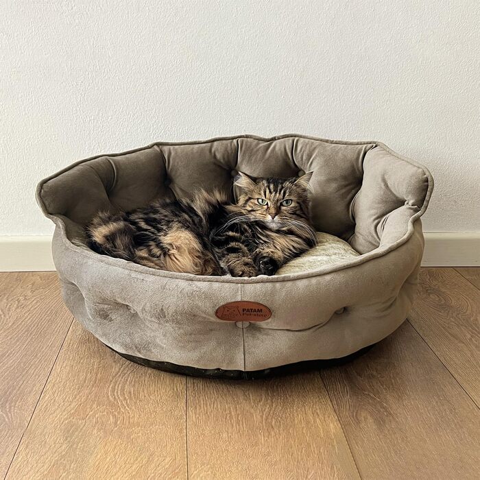 Ліжко для собак і котів King Beige, 3 розміри, знімний чохол, машинне прання, середнє 58 см
