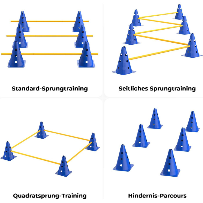 Набір фігур для аджиліті для собак, 12 кілків, 18 стійок, футбольне тренувальне обладнання, сумка в комплекті