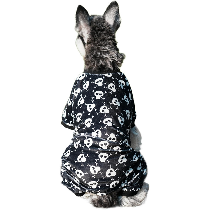Піжама для собак з принтом черепа на Halloween, XL, біла. Костюм-піжама для собак, костюм на Хелловін, XL