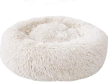 М'яке кругле ліжко-кошик для собак Antistress, плюшеве, для маленьких, середніх та великих собак, 90х90 см, біле