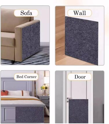 Килимок для котів з когтеточкою, самоклеючий, для захисту меблів, коричневий