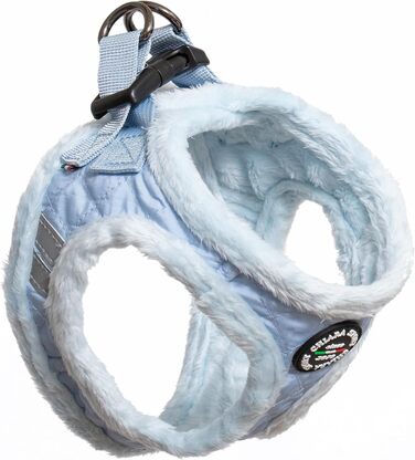 М'який нашийник для собак CHIARA MIA, розмір L, блакитний. Регульований, з водовідштовхувальним матеріалом та світловідбиваючими смугами.