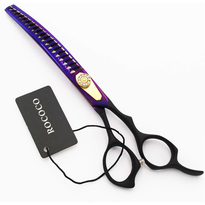 Ножиці для грумінгу собак GUALA 7 дюймів, вигнуті, для розрідження шерсті, з чохлом