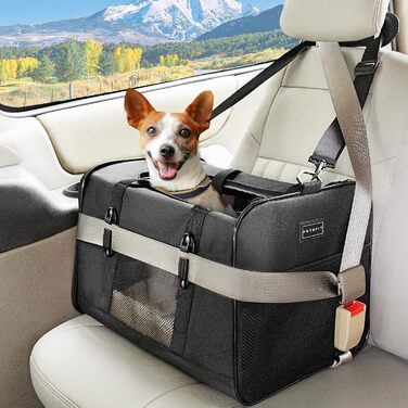 Транспортний бокс для кота/собаки Petsfit, чорний, L+, 48.5x31x31 см, з м'яким килимком