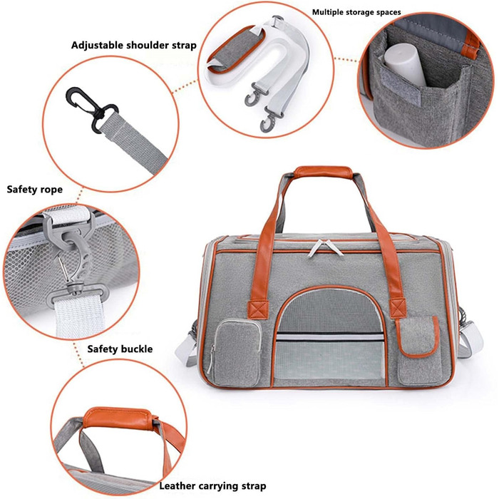 Транспортна переноска для собак та котів, складна, для подорожей в авто, сумка-переноска для тварин