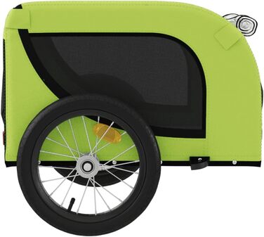 SECOLI Причіп для собак, візок для собак, бугі для собак з відбивачем. Причіп для велосипеда для собак до 45 кг, Зелений, 124 x 65 x 66 см