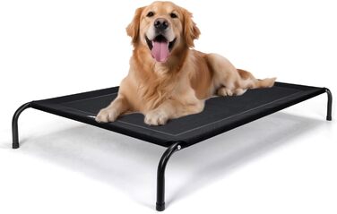 Зручне лежанка для собак Nobleza Hundeliege Outdoor, M, 105x80x20 см, для відпочинку на вулиці, кемпінгу, з підняттям, чорний