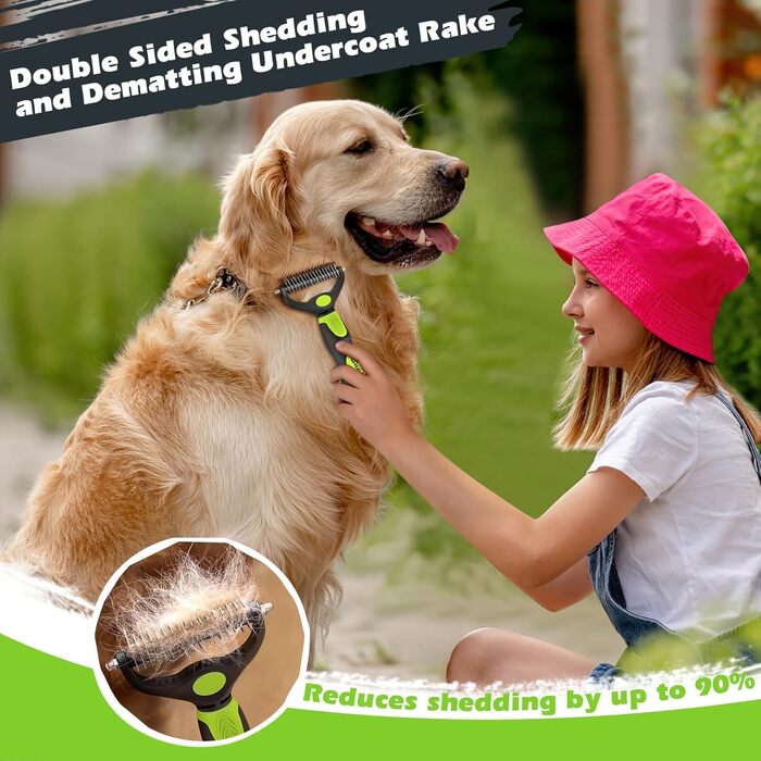 Набір щіток для собак та котів, професійний, самоочищуваний, для довгої та короткої шерсті, масаж, догляд за шерстю (3 шт.)