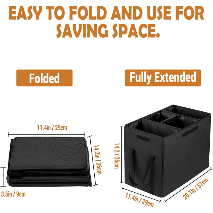 Розширювач для автокрісла для собак, органайзер для авто з місцем для зберігання, чорний, L, 51 x 29 x 36 см