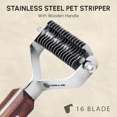 Інструмент для вичісування підшерстка собак та котів FLAMIA & JABZ (16 лез)