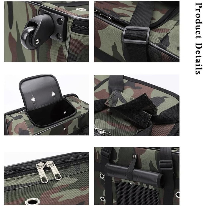 Транспортна сумка для тварин на колесах RRXEOUU - для собак та котів, дихаюча, портативна