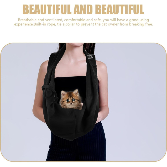 Сумка-переноска для тварин JojoFuny з легкого поліестеру з регульованим плечовим ременем. Дихаюча сумка для собак та котів на прогулянки, кемпінг та подорожі. Підходить для маленьких порід.