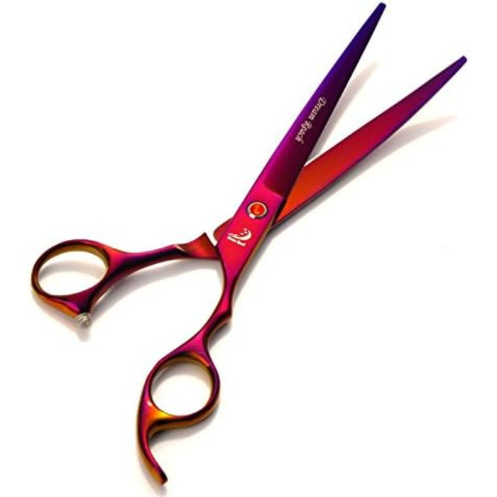 Набір для стрижки тварин, професійні ножиці для грумінгу собак та котів, 7.0 дюймів, фінішна ножиця, гребінець для догляду за шерстю, фіолетовий колір
