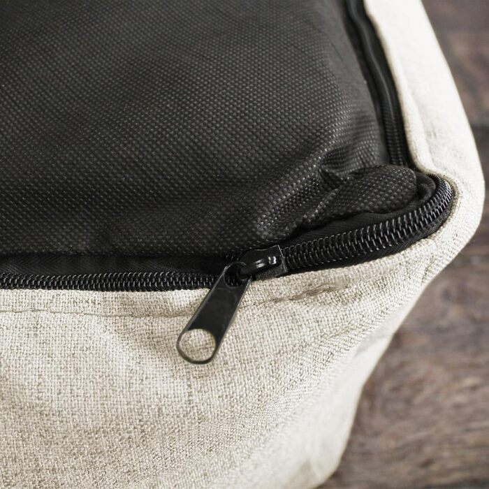 Ортопедичне собаче ліжко Tierlando® Goofy Couture з захистом для матраца, знімний чохол з меблевої тканини, для собак середніх та великих порід, розмір: 90x75 см, колір: бежевий