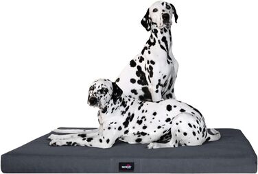 Ортопедичний лежак для собак Tierlando® Alice з міцного поліестеру 600D, з віскоеластичною матрацом та антиковзною основою, 120x90 см, сірий