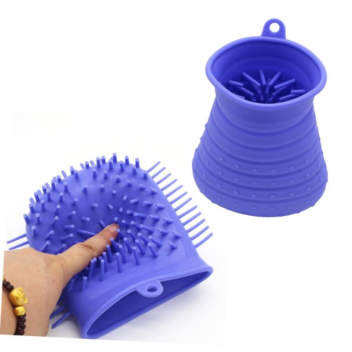 Миска для миття та масажу лап INOOMP для собак та котів з силікону з шипами. Засіб для гігієни лап домашніх тварин для дому та подорожей.