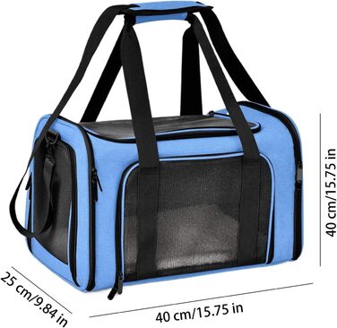 Транспортна переноска для тварин, сумка-переноска, переноска для собак, портативна, багатофункціональна, м'яка, складана, стабільна, безпечна, блакитна