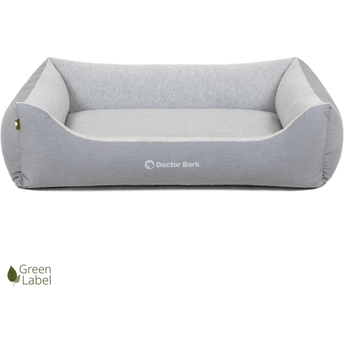 Ліжко для собак середніх порід Doctor Bark GreenLabel - м'яке та зручне, 97x75 см, сірий